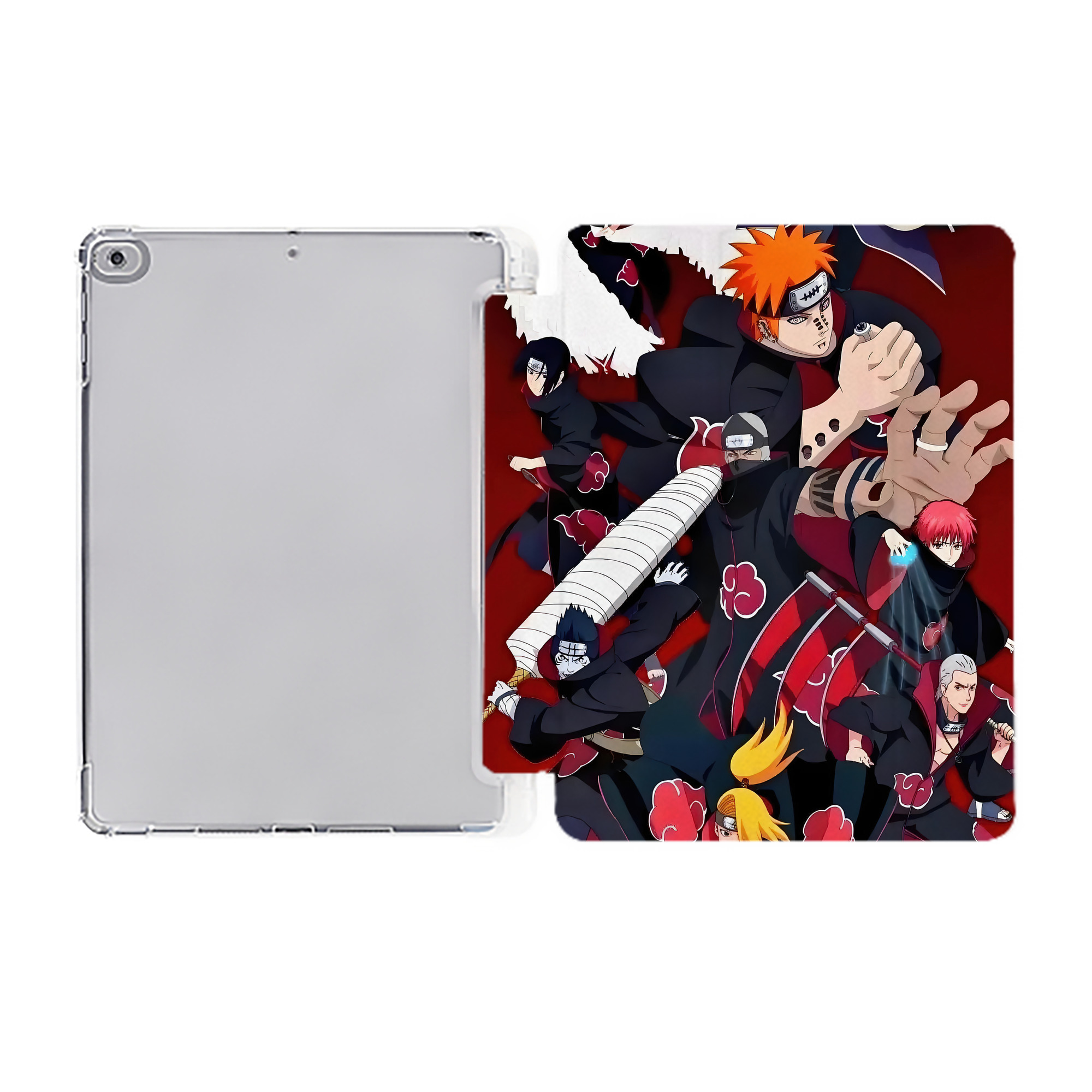 （画像用） NARUTO -ナルト- NARUTO -ナルト- 疾風伝 IPad ケース ペン収納付き 三つ折りスタンド PUレザー×シリコン 対応機種9.5/10.5/10.9インチ